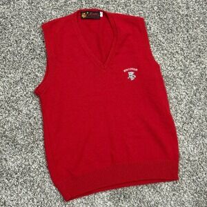 Vintage 60s/70s Jersild Wisconsin Badgers Bucky Badger Wool Sweater Vest Mens M